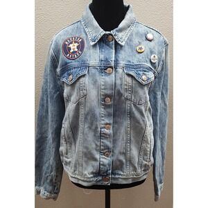 Houston Astros Custom Large Denim Jacket Baseball Jean Jacket MLB  Original B6